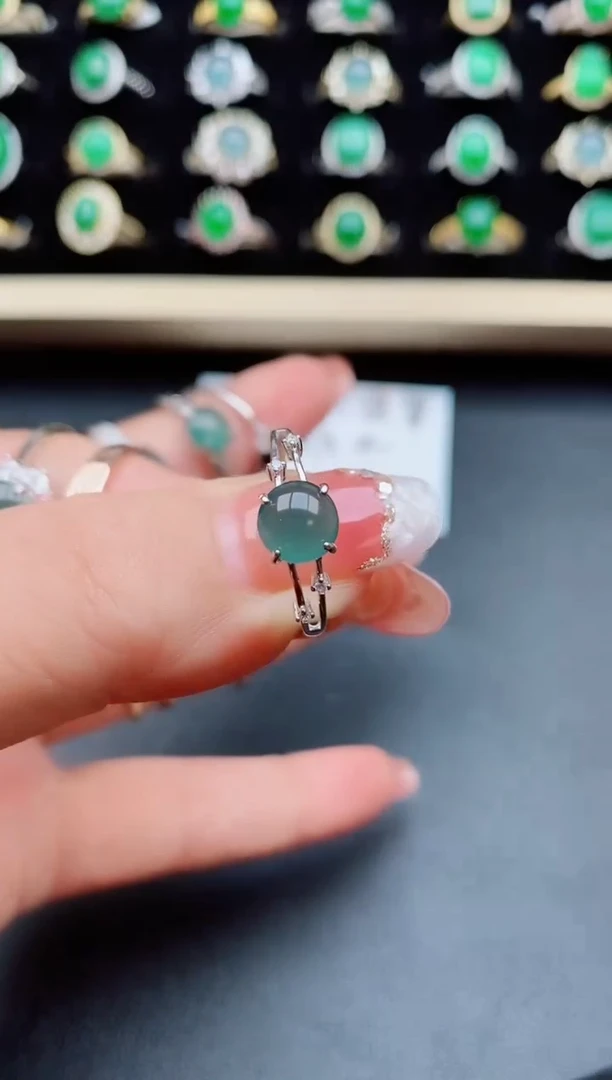 【闪购商品】翡翠戒指银S925镶嵌05800