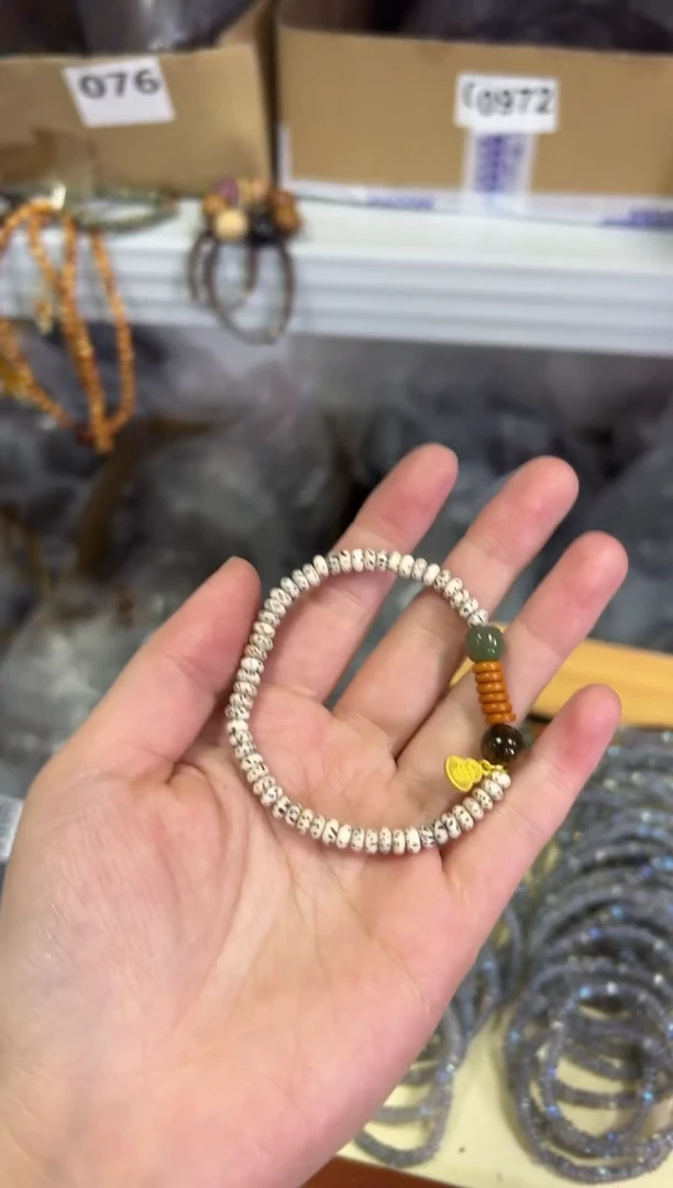 【闪购商品】菩提手串未镶嵌星月菩提和田玉设计款手链[0534]