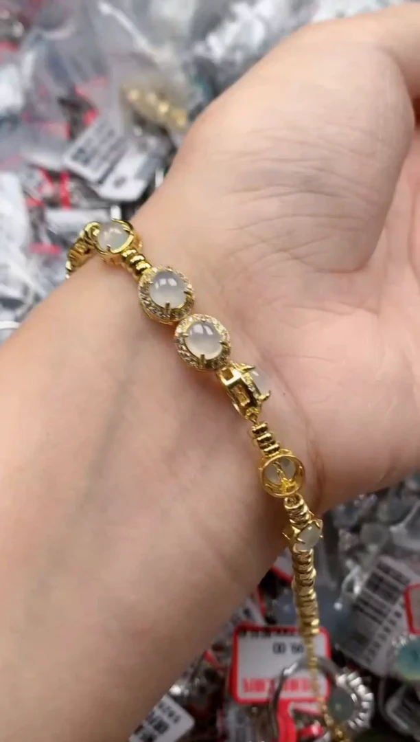 银S925镶嵌戒指翡翠天然A货缅甸翡翠