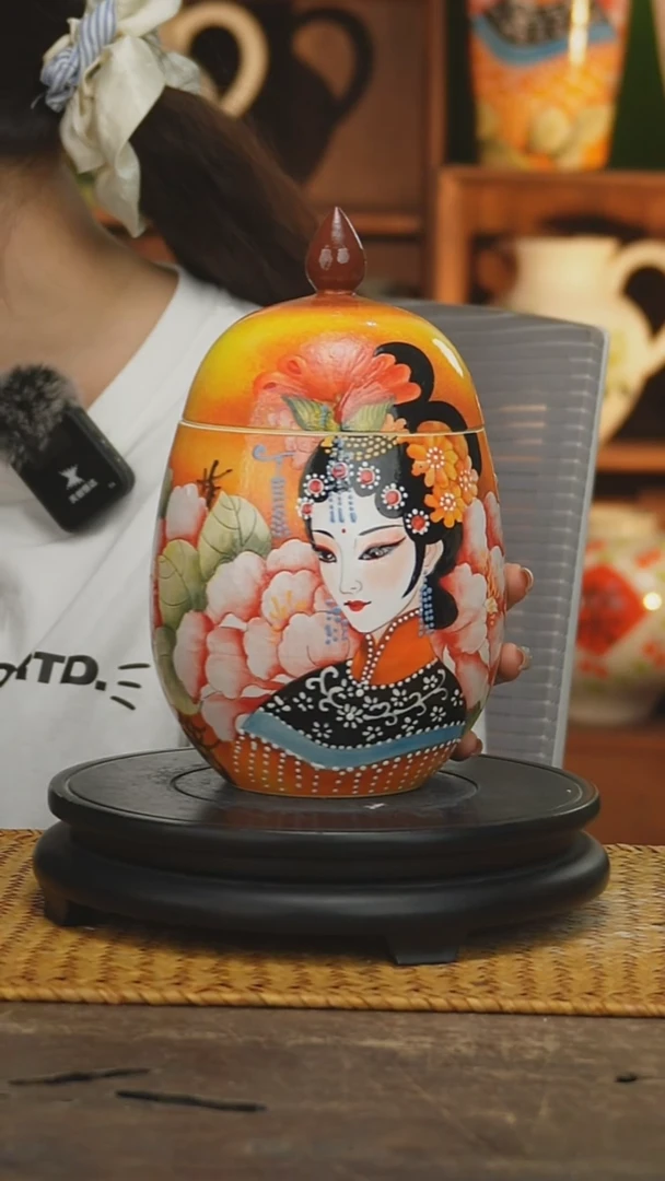 瓷片景德镇纯手工手绘花器摆件