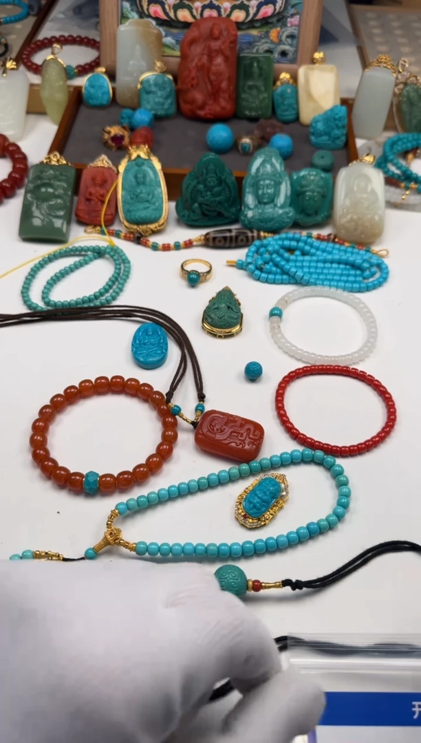 18K金镶嵌绿松石配饰配饰不****～配饰配饰