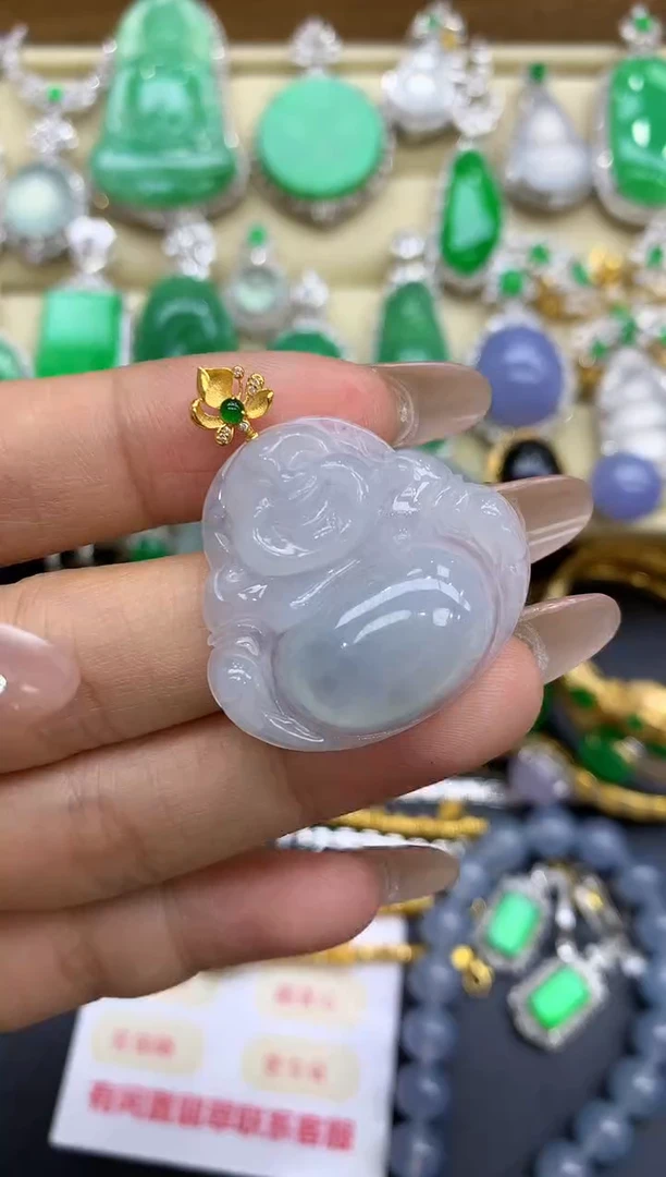 颈饰18K金镶嵌翡翠149-中国好珍宝