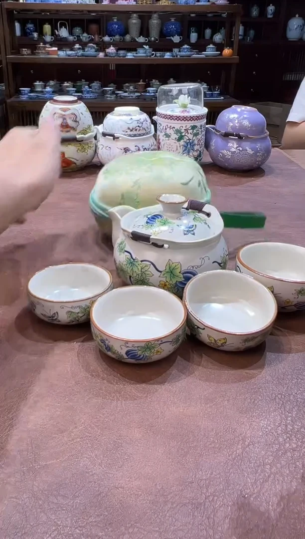 真的很便宜超好看会开片的旅行茶具