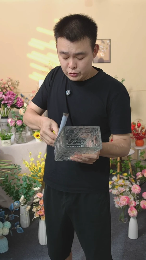 嘿淘家仿真花束包邮到家玻璃花瓶