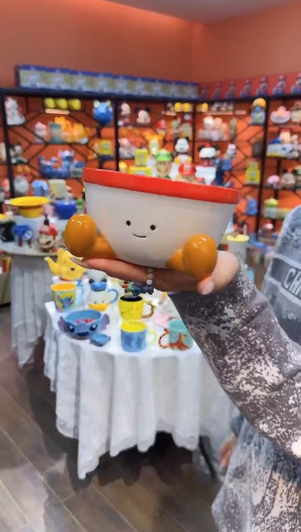 瓷片@@白色红边微笑陶瓷6寸泡面碗