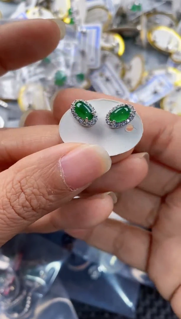 银S925镶嵌戒指翡翠222----3