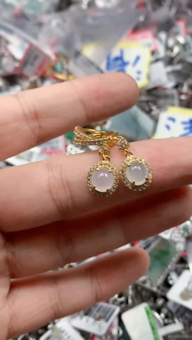 银S925镶嵌戒指翡翠天然A货缅甸翡翠