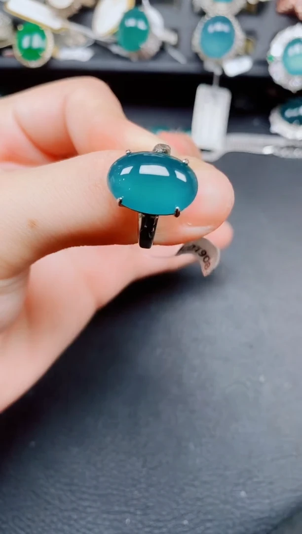 银S925镶嵌戒指翡翠翡翠