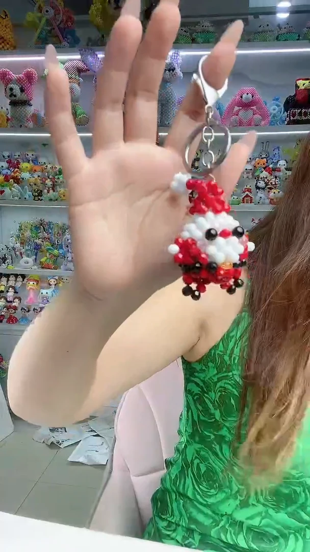 玻璃1954卡6水晶圣诞老人挂件材料包1套带钥匙扣