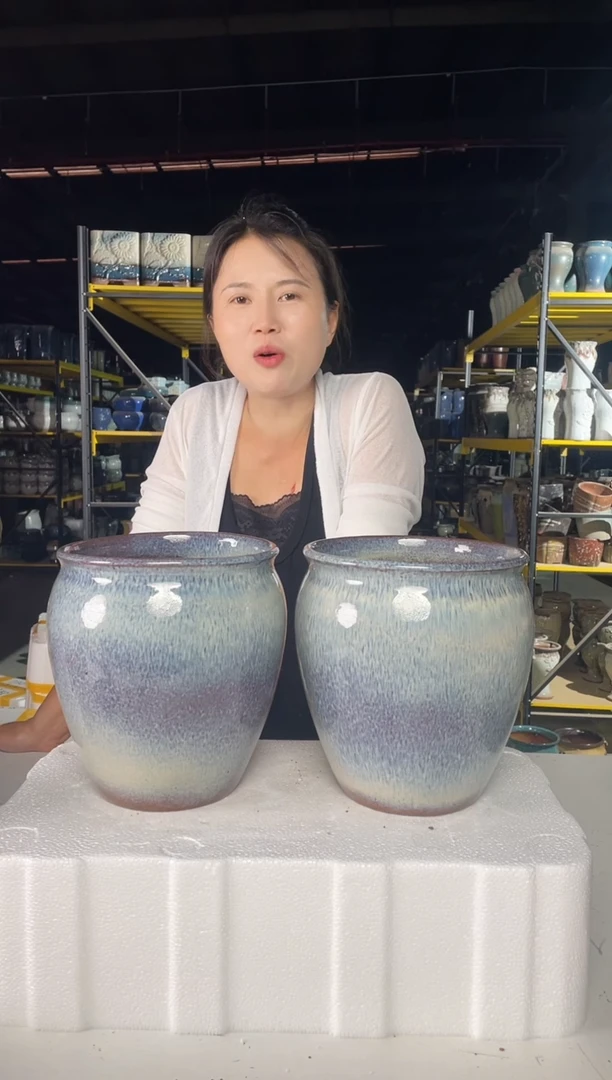 宜兴粗陶紫砂花盆盆19*21