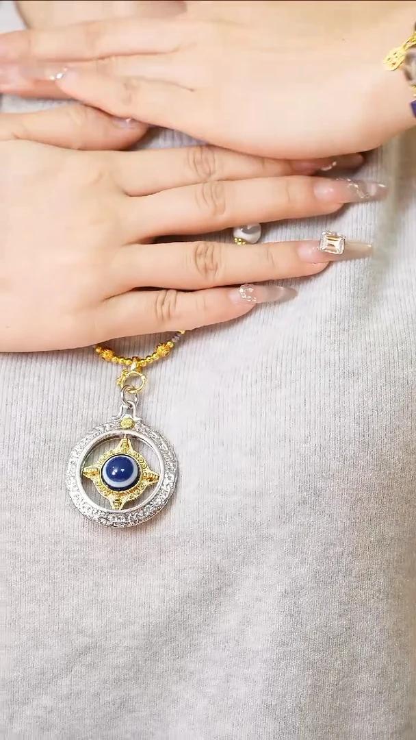 未镶嵌玛瑙/玉髓珠宝奇石玛瑙羊板眼金刚杵吊坠/多样性发其一