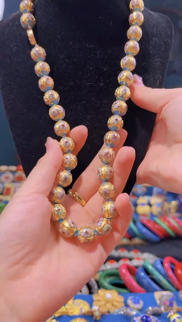 非遗景泰蓝金地项链1.2