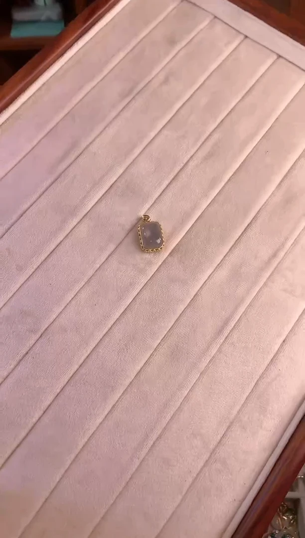 【闪购商品】和田玉吊坠(不含链)银S925镶嵌烟紫和田玉方蛋面吊坠