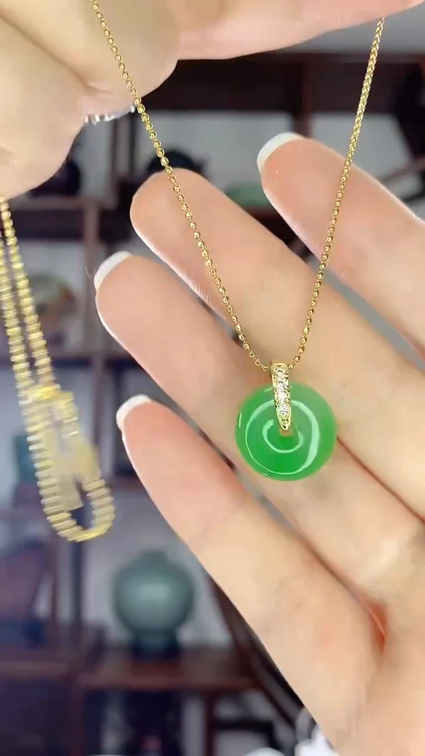 翡翠未镶嵌吊坠(赠链)多样性小扣子 X27