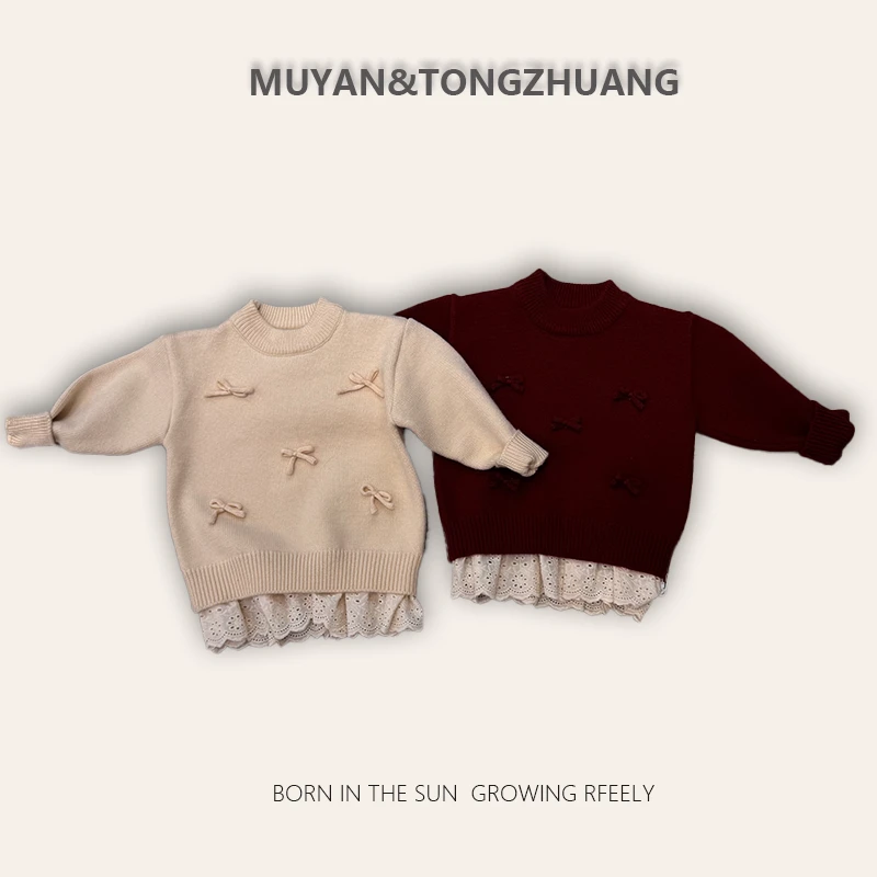 【MU&YAN高定】毛衣女童儿童宝宝圆领卡通套头小童加厚122327