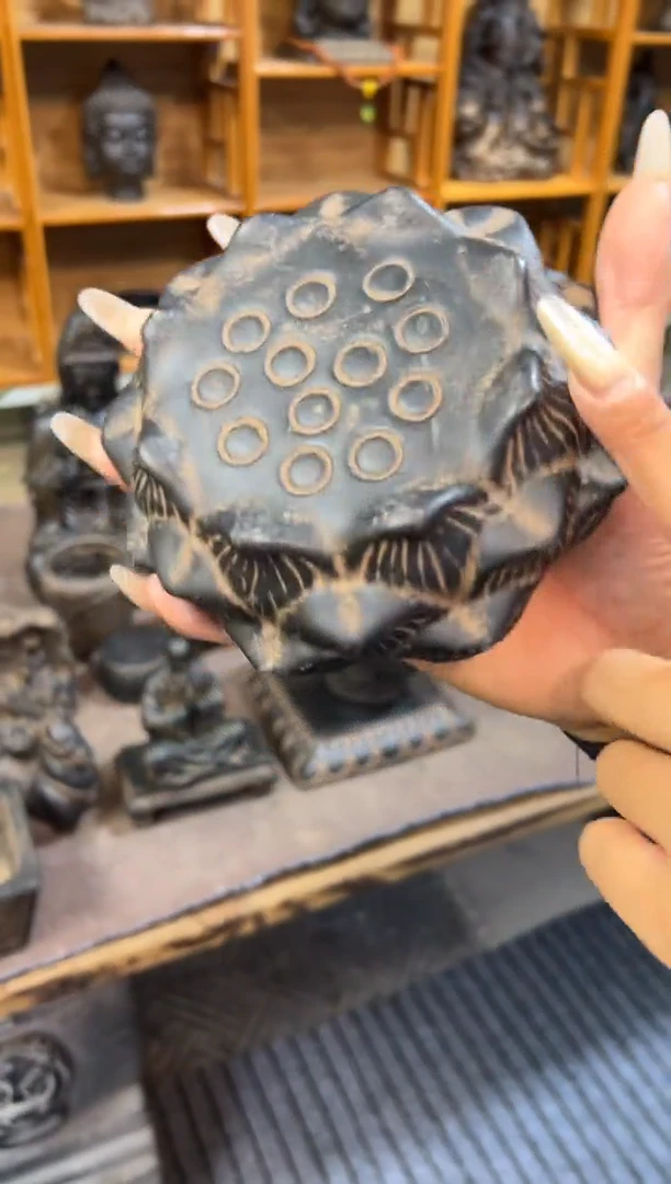 陶土【火山泥】莲蓬实心底座