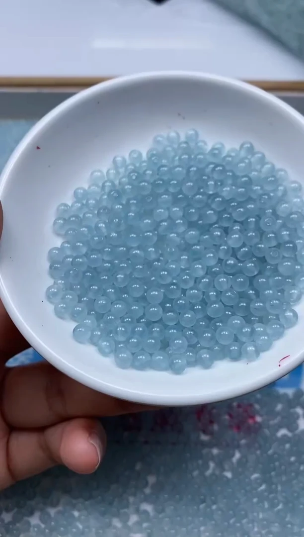 玛瑙/玉髓散珠未镶嵌B1 冰川蓝4mm100个8元