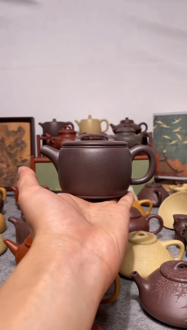 茶壶紫砂大水潭天青半手工汉瓦