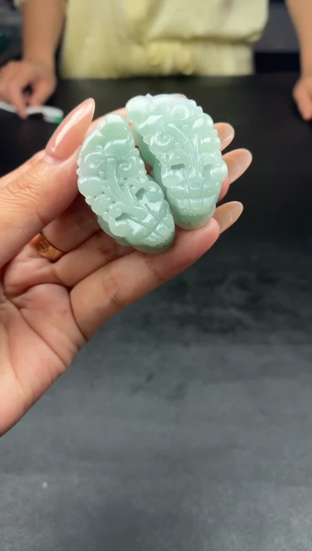 未镶嵌定制翡翠9-21HDJT0203079一对