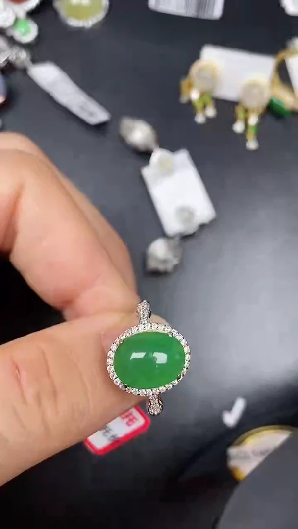 银S925镶嵌戒指翡翠2160