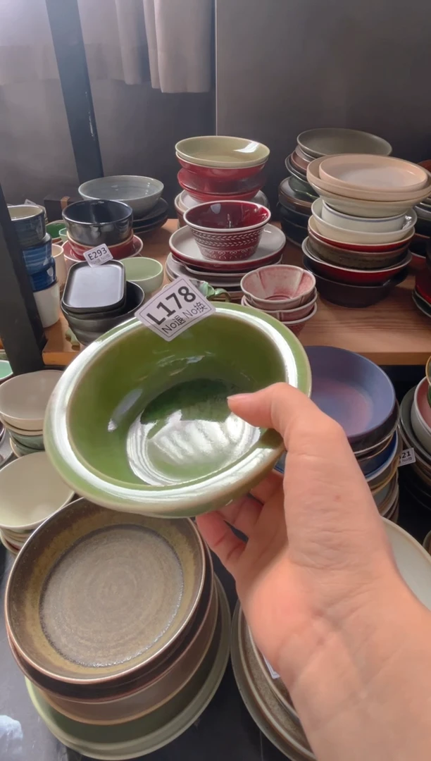 瓷片哈*L178绿色甜品碗福利