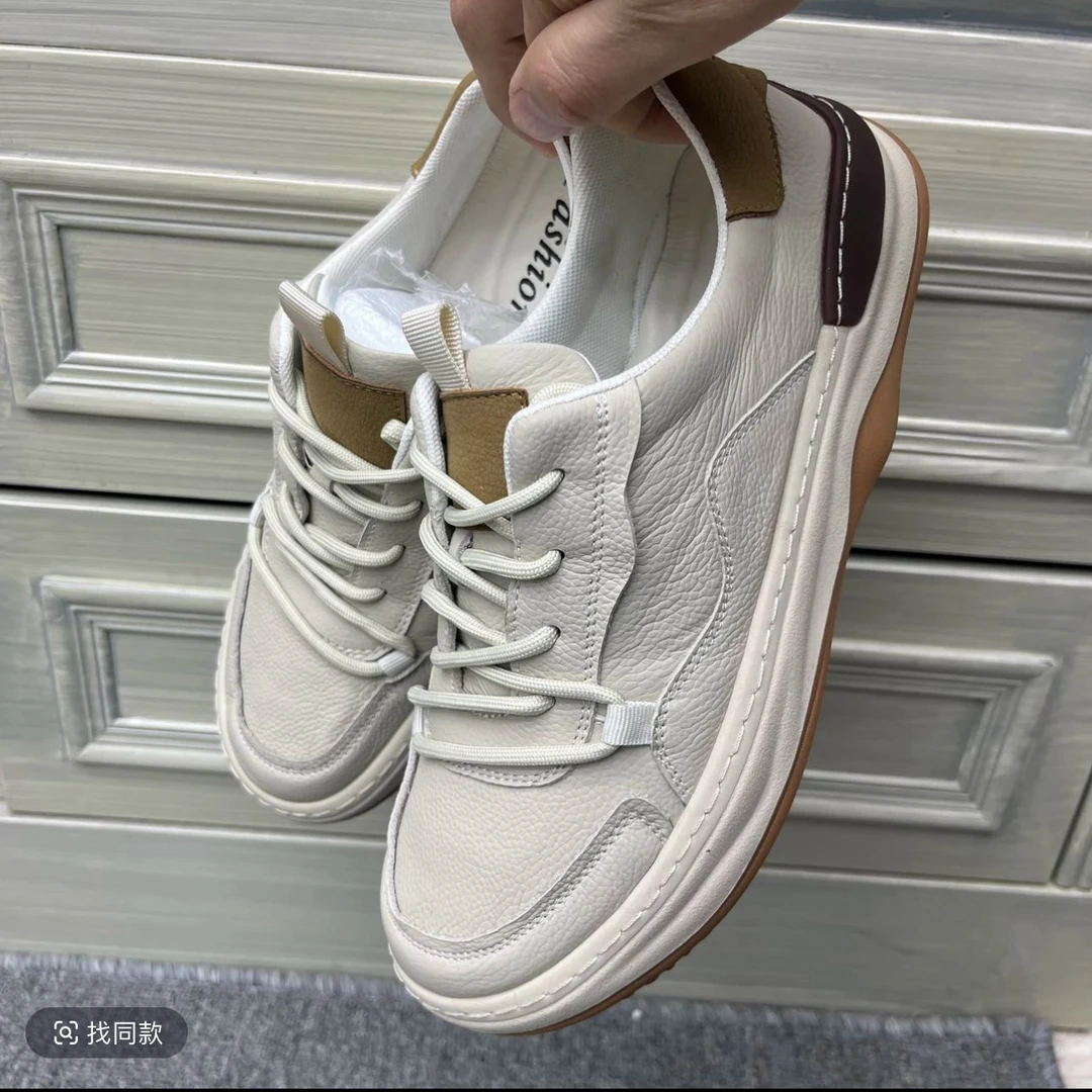 【头层牛皮】秋季真皮休闲皮鞋透气轻便运动休闲鞋单鞋百搭时尚鞋