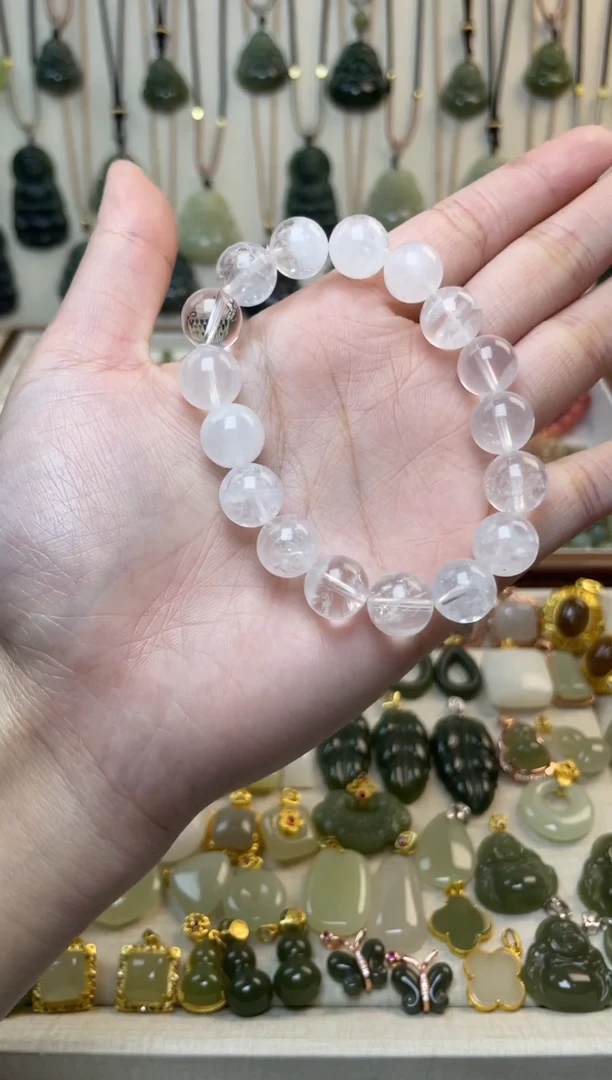 未镶嵌手串水晶白幽灵