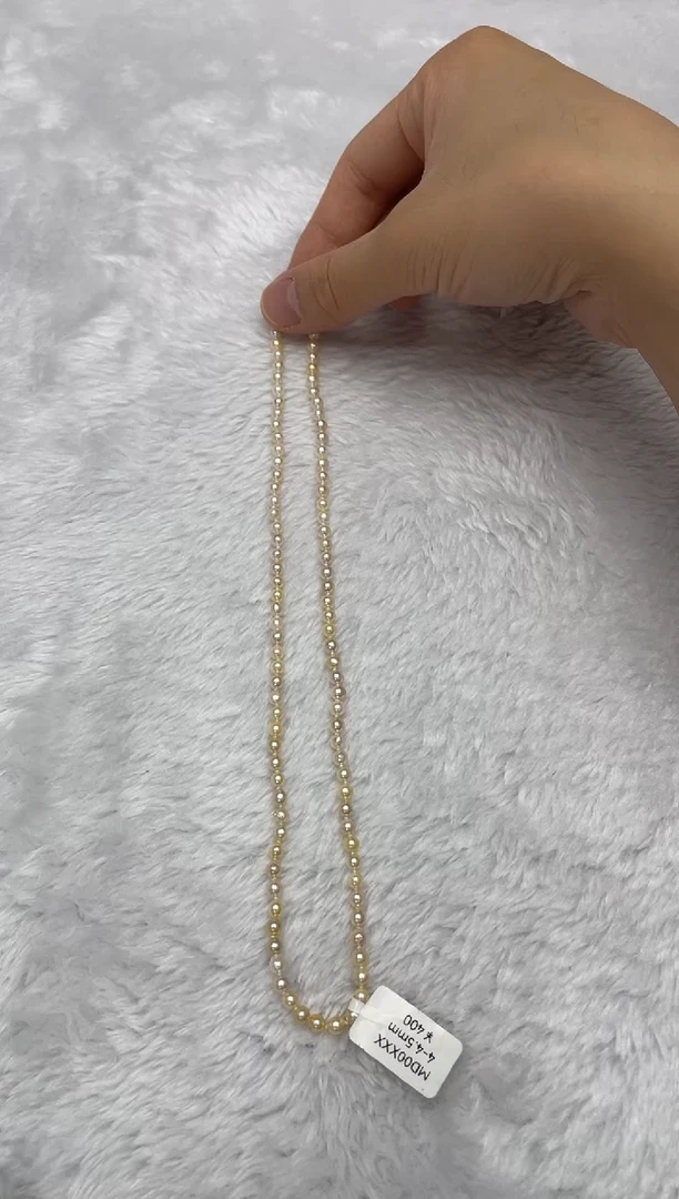 项链银S925镶嵌海水珍珠AK羽皇金4-4.5mm