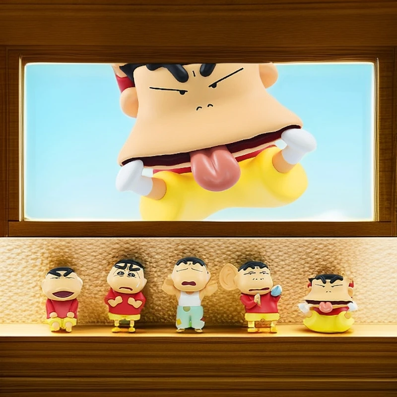 蜡笔小新抽象奇奇怪怪小新表情包日版Q版动漫手办潮玩公仔玩具
