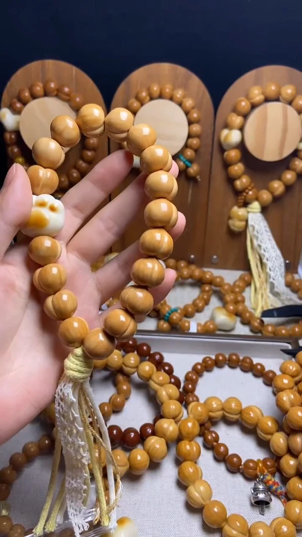 手串猴头核桃杰*全品纯手工奶油泡芙猫爪绿跑环橄榄壳吊坠悟奶油
