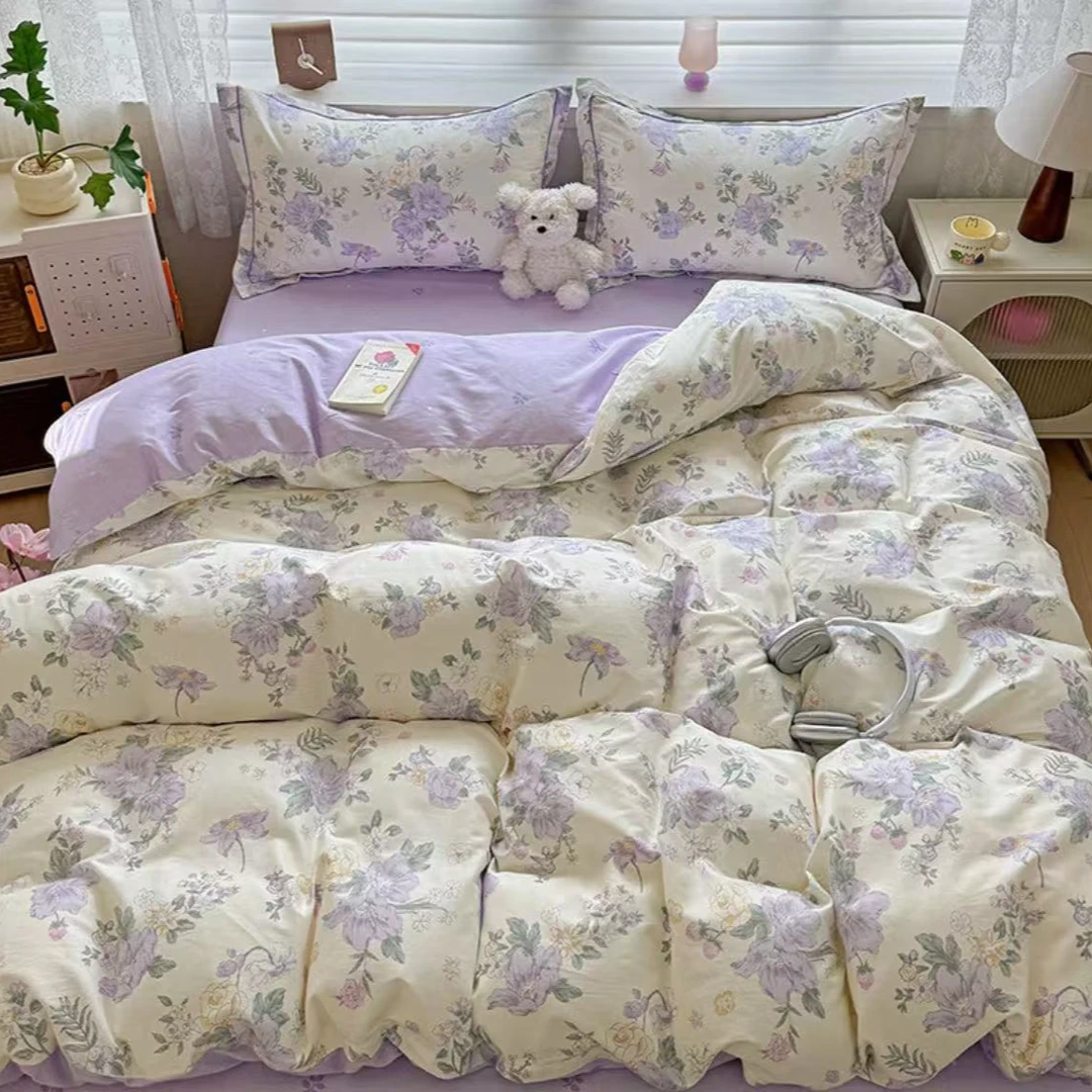 纯棉斜纹四件套--温婉花季