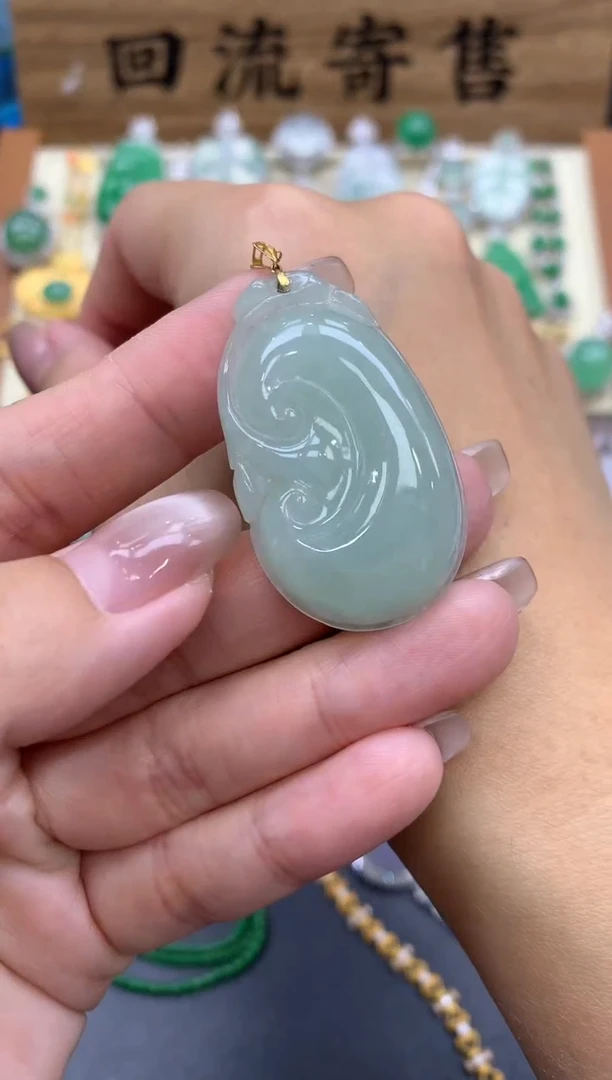 【闪购商品】翡翠颈饰18K金镶嵌19-中国好珍宝