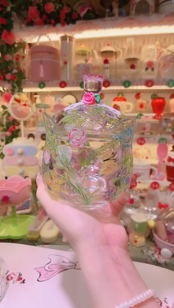 其他品质好发货快放心拍！手绘浮雕蔓藤花收纳罐
