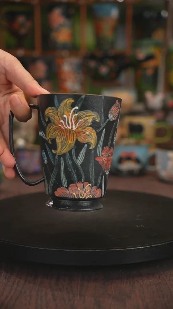 紫砂油画手绘釉下彩