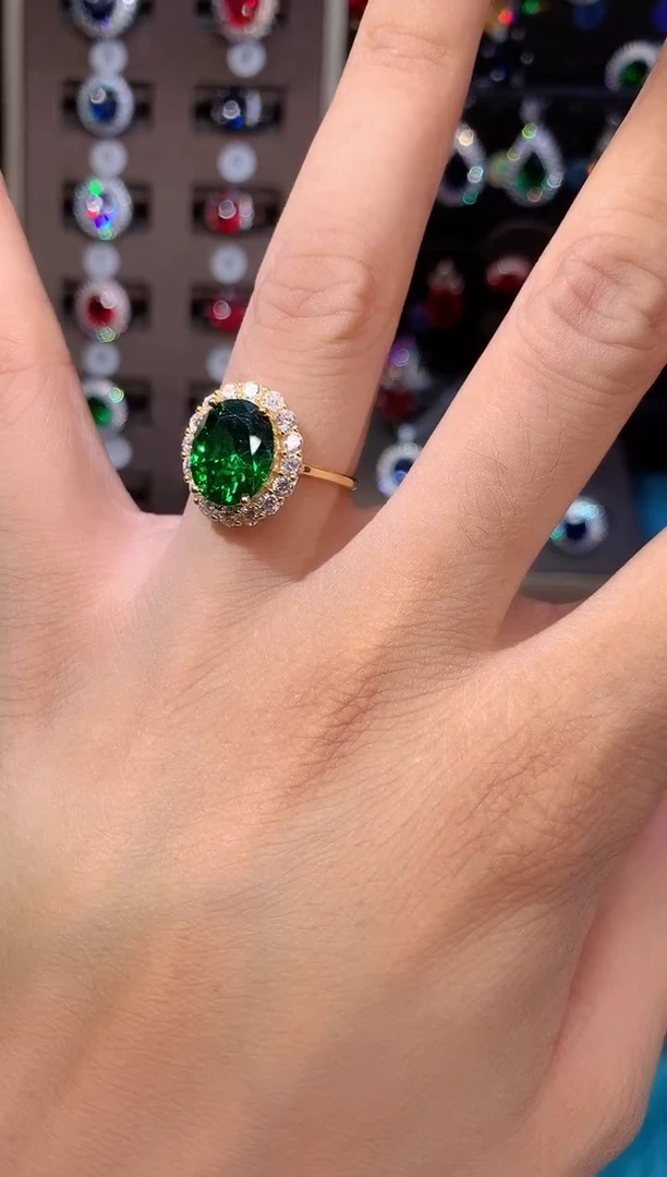 碧玺戒指银S925镶嵌911金色