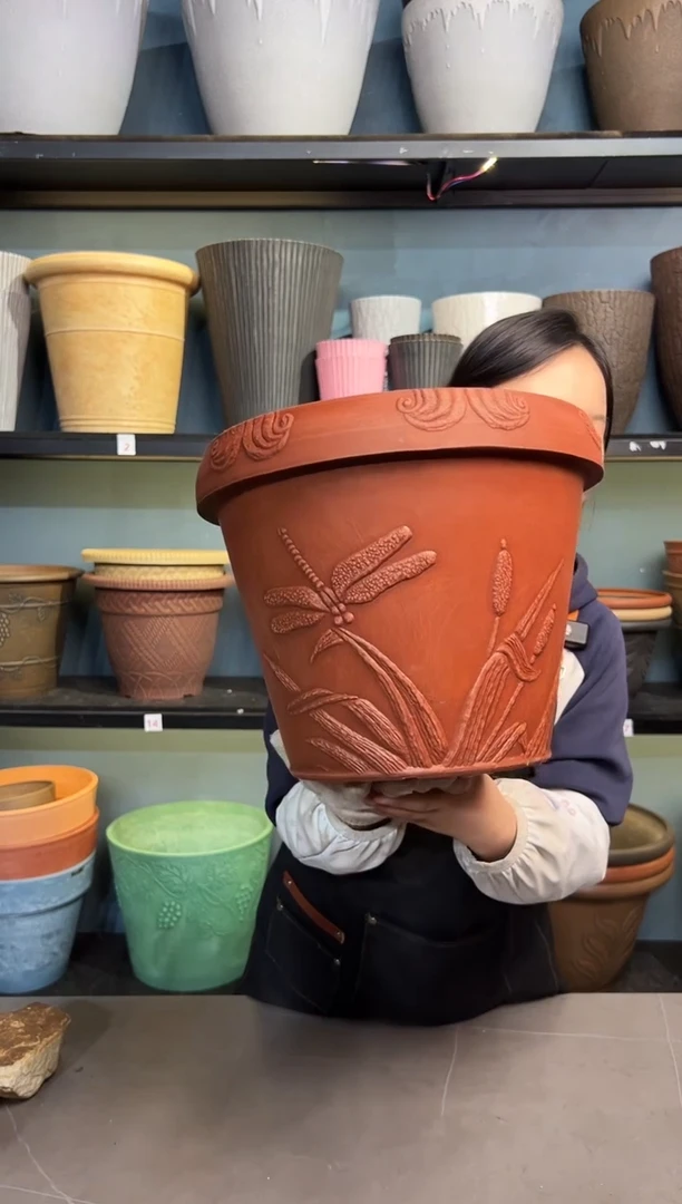 33*26/陶土浮雕纹理强体花盆/OF33