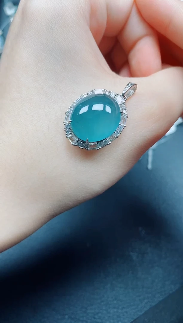 吊坠(赠链)银S925镶嵌翡翠翡翠