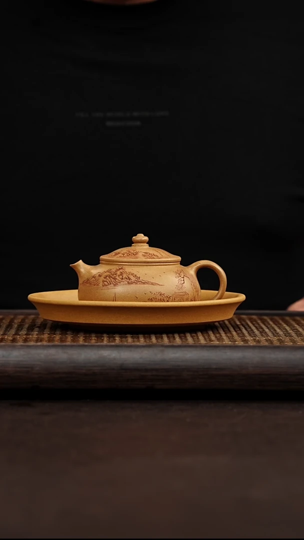 紫砂茶案宜兴悦茗壶紫砂  黄金段  寒江