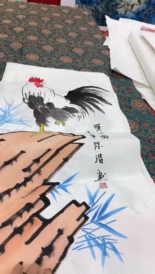 言贤书画年画年画   鸡