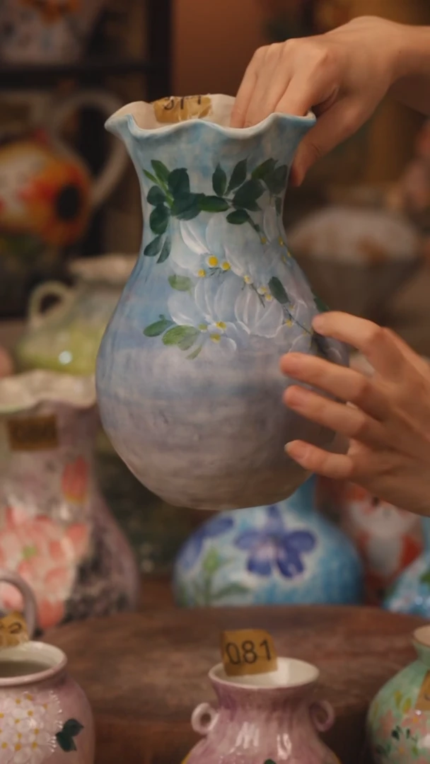 陶瓷377景德镇设计师手作花器摆件侘寂风