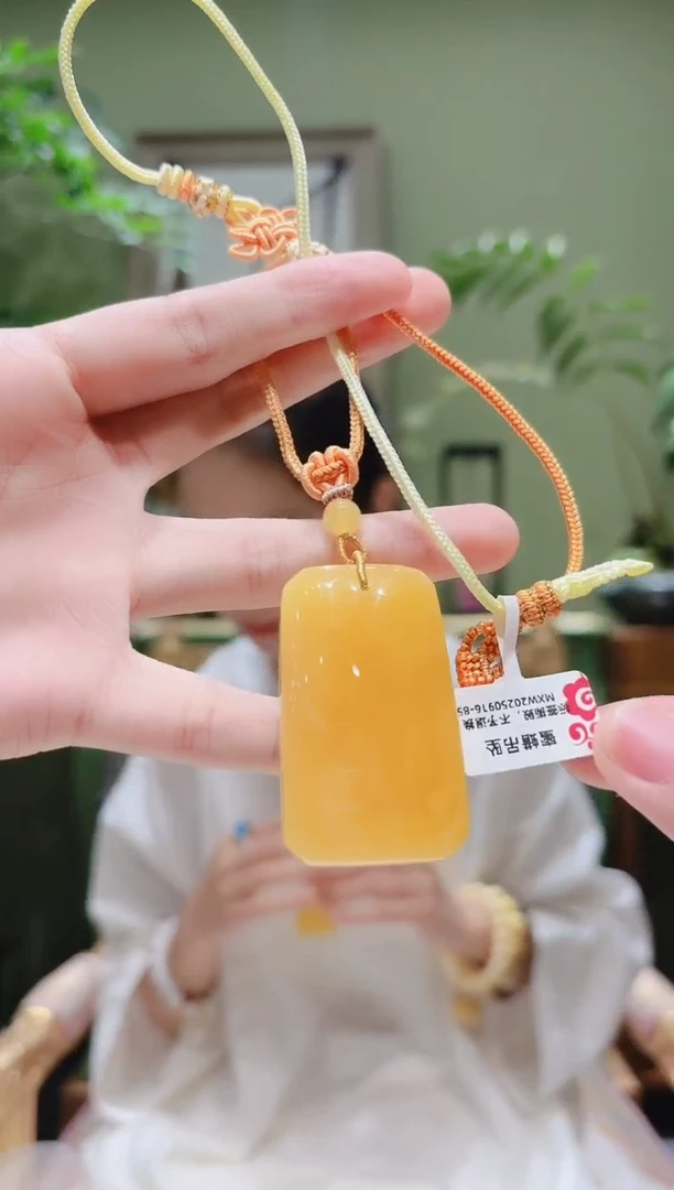 裸石蜜蜡未镶嵌蜜蜡绳编项链MXW0916-85多样性发货