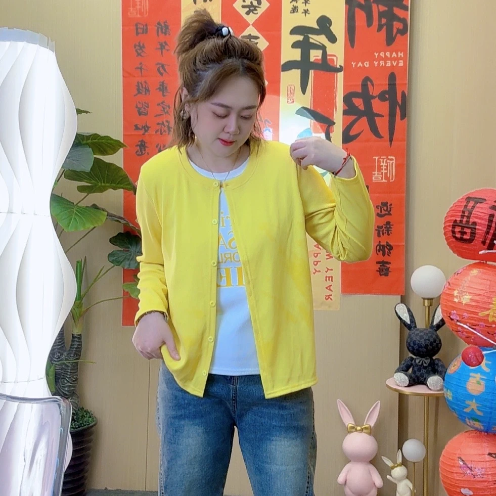 2025春季新款拼接假两件长袖打底印花时尚休闲百搭宽松洋气女士