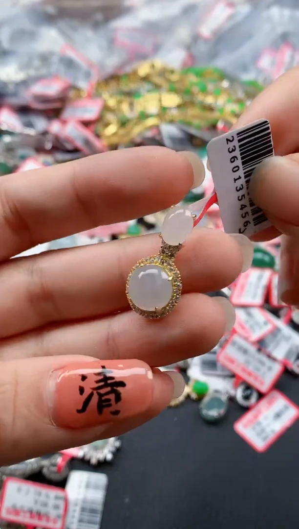 银S925镶嵌戒指翡翠天然A货缅甸翡翠