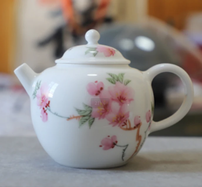 LQ07水点桃花逸夫壶