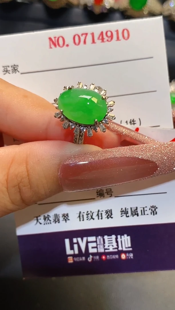 银S925镶嵌翡翠耳饰天然