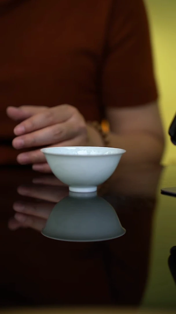 杯清本源-甜白星空斗笠杯