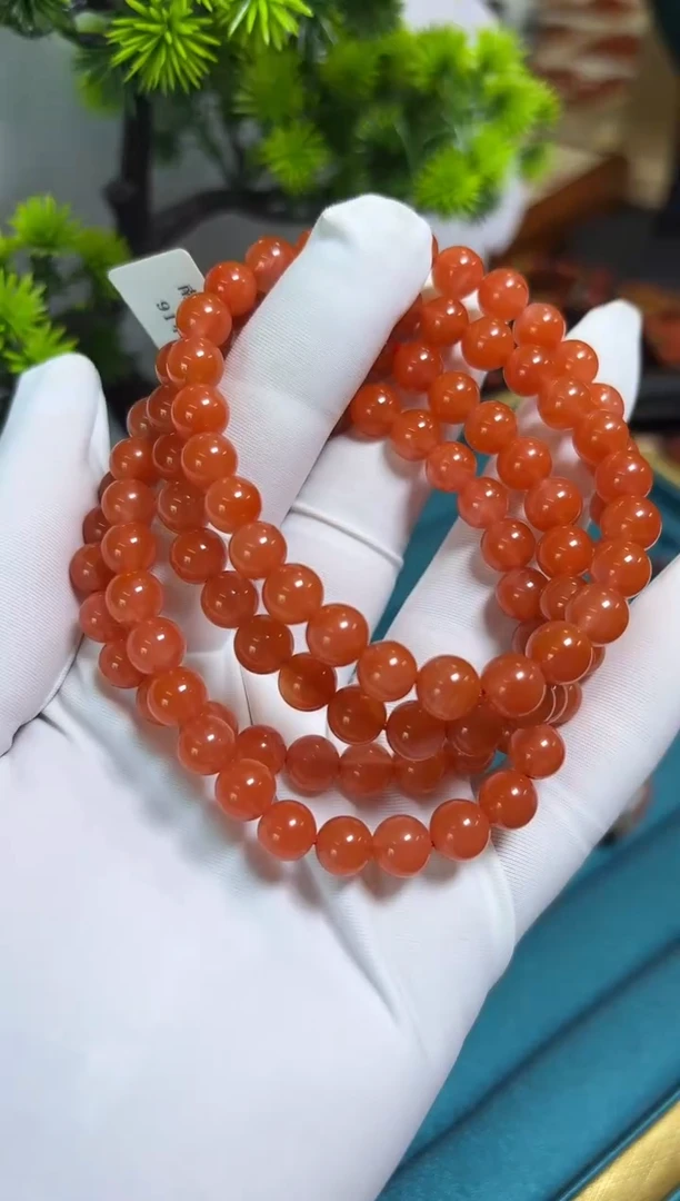 南红玛瑙7mm未镶嵌冷水河圆珠多圈