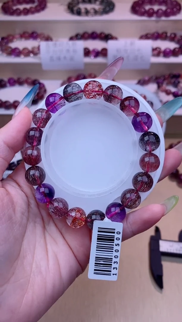 未镶嵌手串水晶黑加仑超七单圈10m+