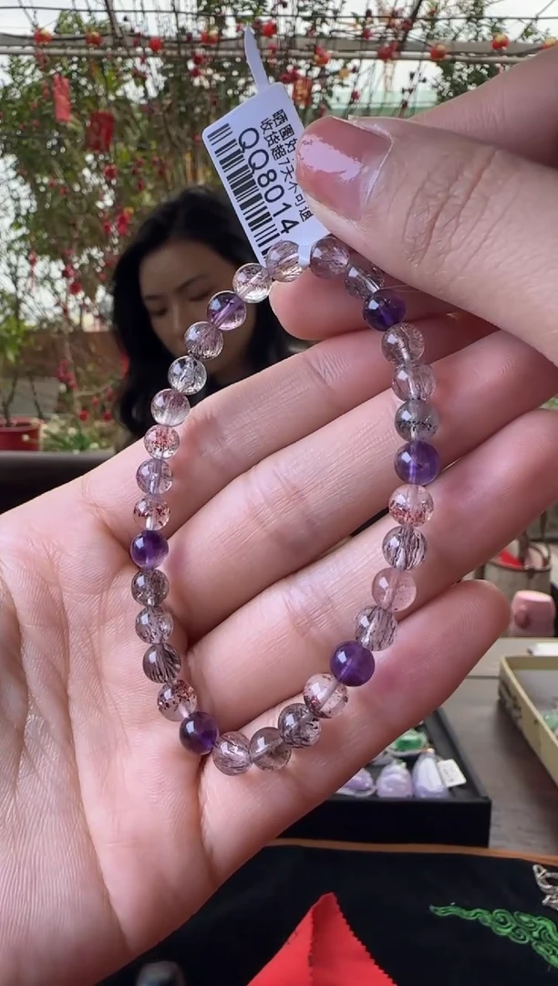 【闪购商品】水晶手串未镶嵌/QQ8014彩超七水晶手串6+