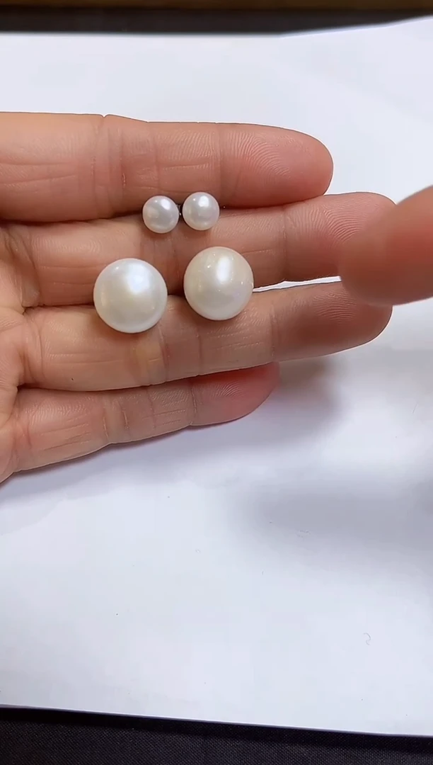 银S925镶嵌耳饰淡水珍珠耳钉